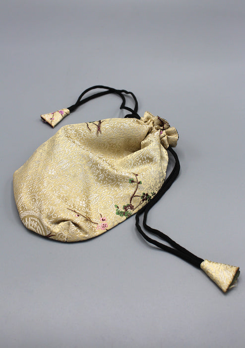 Silk Brocade Flower Embroidered Mala Bag