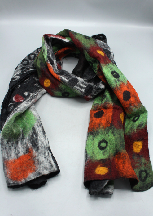 Polka Dot Design Felted Wool Women's Scarf