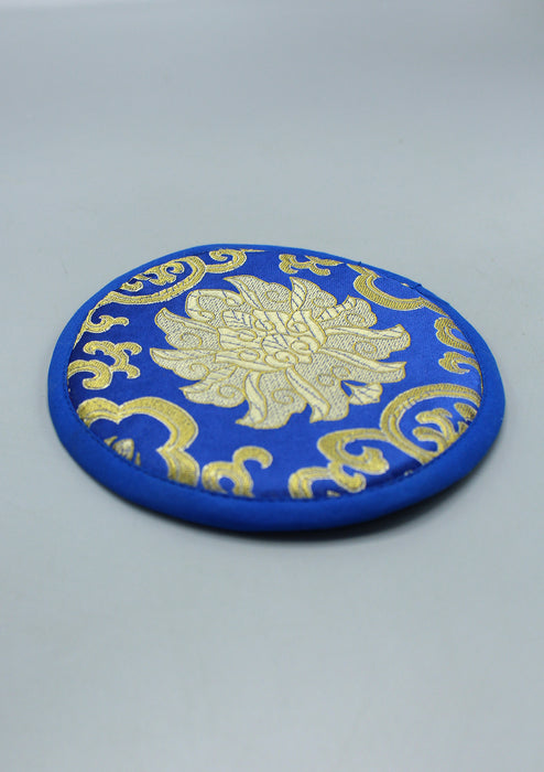 Brocade Blue Lotus  Singing Bowl Cushion