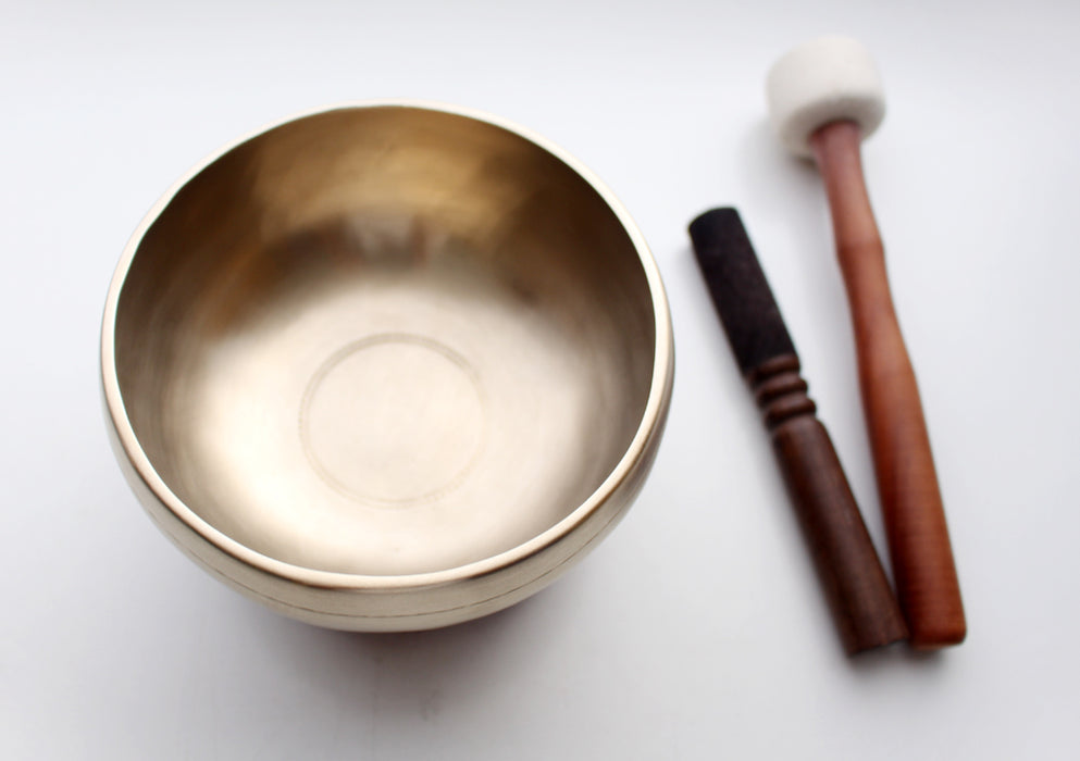 Tibetan Sangha Thearapy Singing Bowl Note # G with Cushion and Mallet - nepacrafts