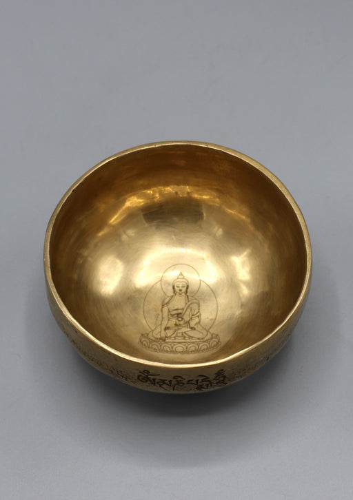 Fine Carving Shakyamuni Buddha Singing Bowl - nepacrafts