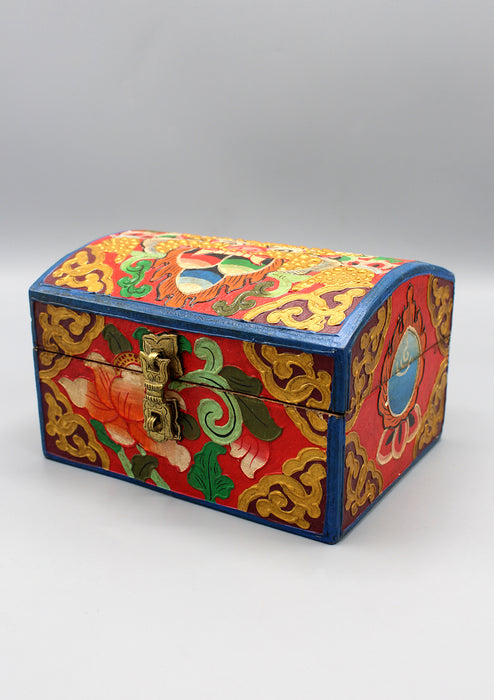 Hand Painted Traditional Tibetan Wooden Box