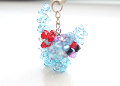 Fairly Traded Crocheted Puppy Resin Crystal Key chain - nepacrafts