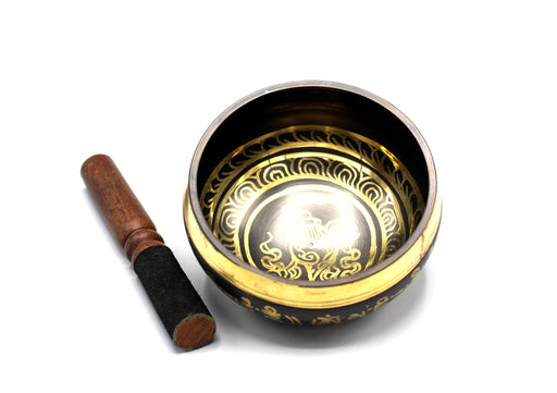 Tibetan Auspicious Conch Painted Singing Bowl - nepacrafts