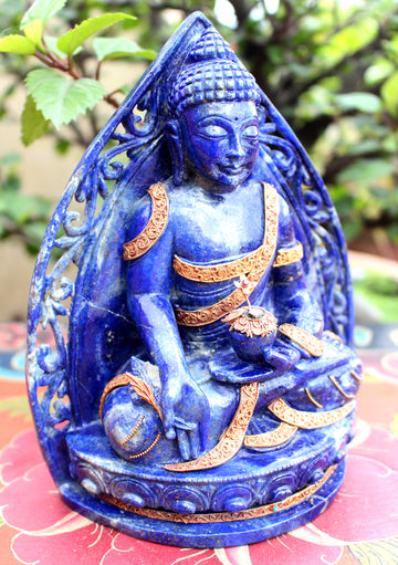 Stunning Lapis Lazuli Healing Medicine Buddha Statue 7