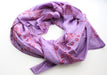 Violet Purple Cotton Meditation Scarf with Elephant Print, Jari Shawl/Scarf - nepacrafts