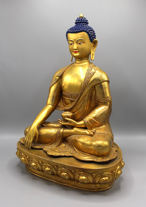 Fully Gold Plated Majestic Shakyamuni Buddha Statue