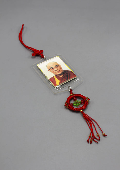 Dalai Lama and Tibet Flag Printed Car Hanging Protection Amulet