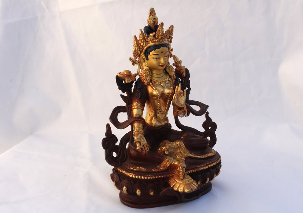 6 Inch High Green Tara Statue - nepacrafts