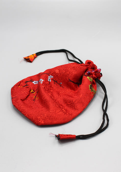 Silk Brocade Flower Embroidered Mala Bag