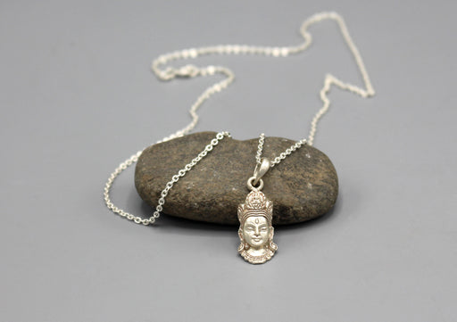 Buddha Head Sterling Silver Pendant - nepacrafts