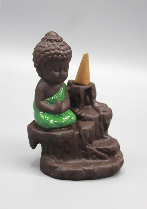 Buddha Waterfall Backflow Green Incense Burner