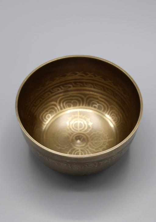 Double Dorjee And Tibetan Mantras Singing Bowl - nepacrafts