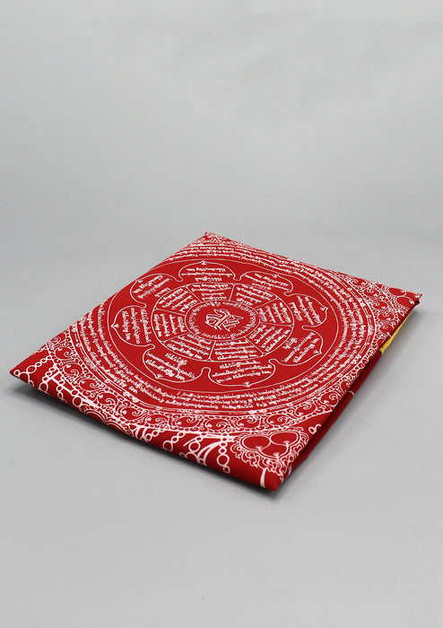 Elephant Mandala Red Printed Cotton Tibetan Prayer Flags