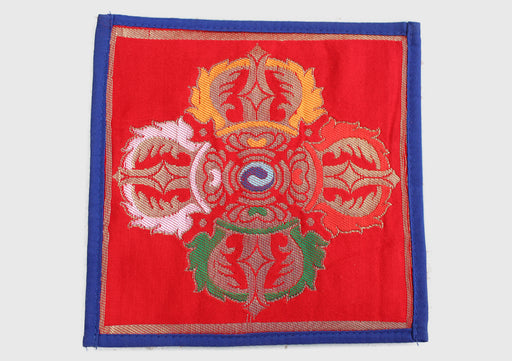 Tibetan Double Dorjee Brocade Fabric Table Altar Cloth - nepacrafts