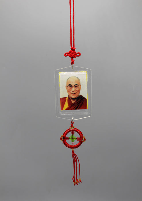 Dalai Lama and Tibet Flag Printed Car Hanging Protection Amulet