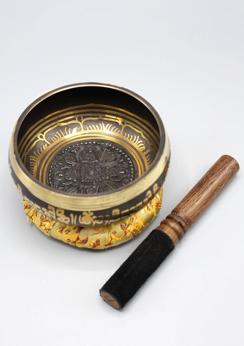 Meditating Buddhas Embossed Singing Bowl