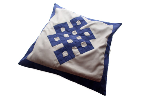 Eternal Knot Patchwork Cotton Pillow Cover - nepacrafts