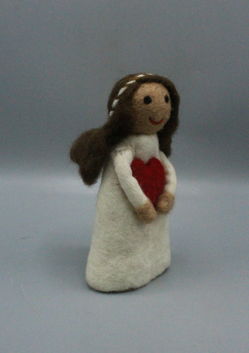 Easter Girl with Heart White Felt Puppet