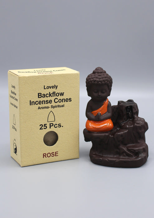 Waterfall Buddha  Incense Burner and Varieties Fragrances of Cone Incense - nepacrafts