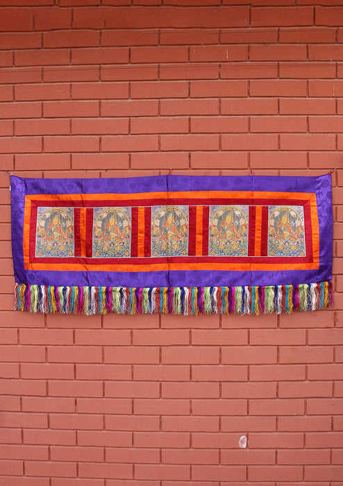 Brocade Framed Guru Padhmasambhava Horizontal Thangka