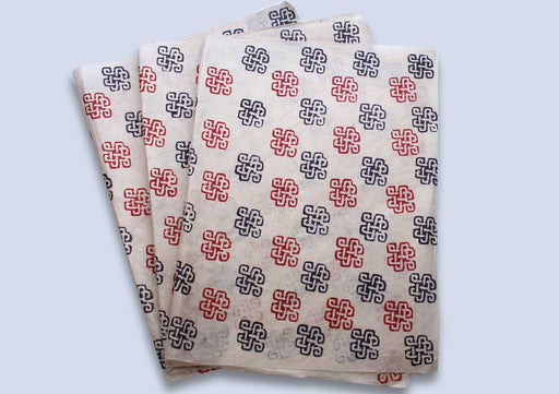 Endless Knot Printed Nepalese Handmade Paper Gift Wrapping Sheets - nepacrafts