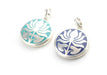 Inlaid Lotus Flower White Metal Pendant - nepacrafts