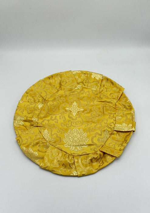 Blossom Zafu Meditation Cushion Cover Yellow Brocade