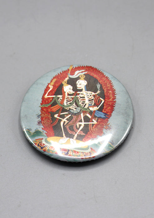 CiliPati/ Two Skeleton Round Fridge Magnet