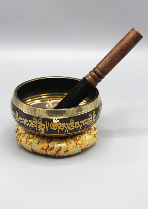 Meditating Buddhas Embossed Singing Bowl