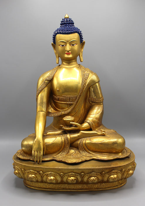 Fully Gold Plated Majestic Shakyamuni Buddha Statue