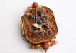 Goldplated Vajrapani Ghau Pendant with Lapis Stone - nepacrafts