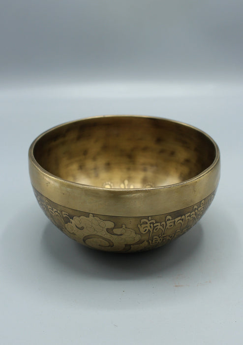 Hindu Om and Mantras Etching Tibetan Singing Bowl