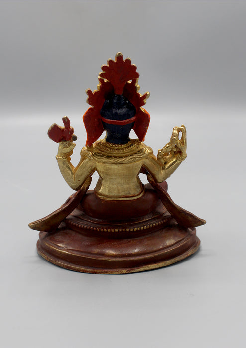 Gold Plated Hindu Lord Ganesha Statue 5" H