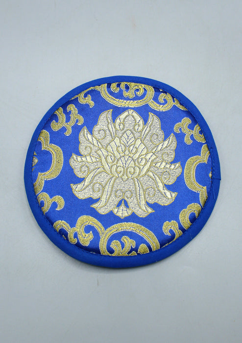 Brocade Blue Lotus  Singing Bowl Cushion