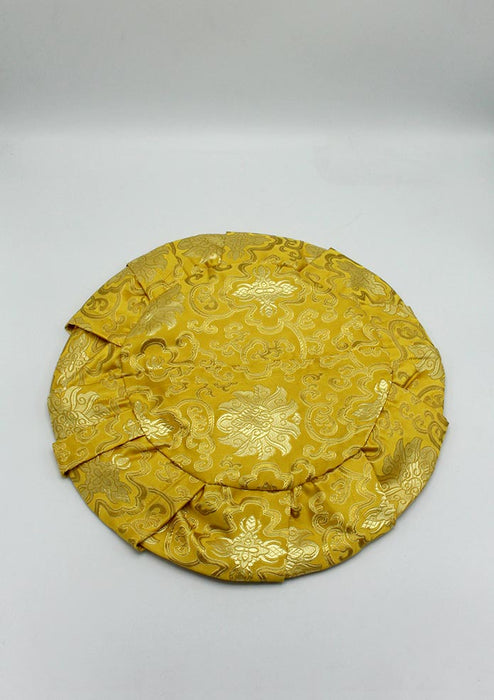 Blossom Zafu Meditation Cushion Cover Yellow Brocade