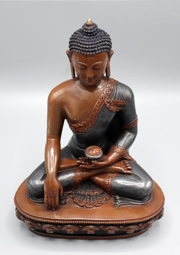 Statue Seated Buddha in gilded 20cm, create an Altar, Buddhist Zen.