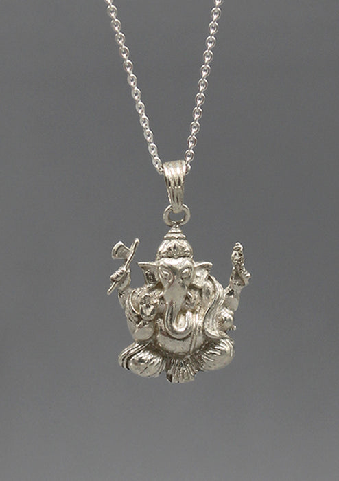 Hindu Lord Ganesh Sterling Silver Pendant