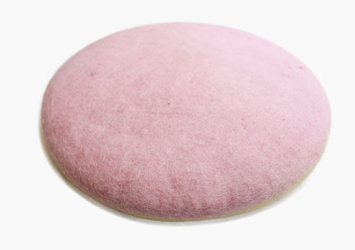 Round Handmade Natural Dyed Felt Wool Cushion in Pink & Light Green Color - nepacrafts