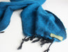 Petrol Blue Three Ply Woolen Muffler - nepacrafts