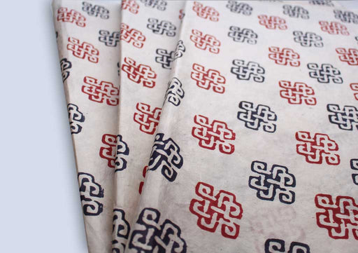 Endless Knot Printed Nepalese Handmade Paper Gift Wrapping Sheets - nepacrafts