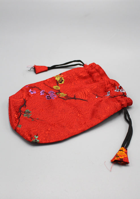 Silk Brocade Flower Embroidered Mala Bag