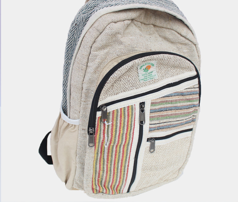 Hemp Backpack with Extra Zipper Pouches - nepacrafts