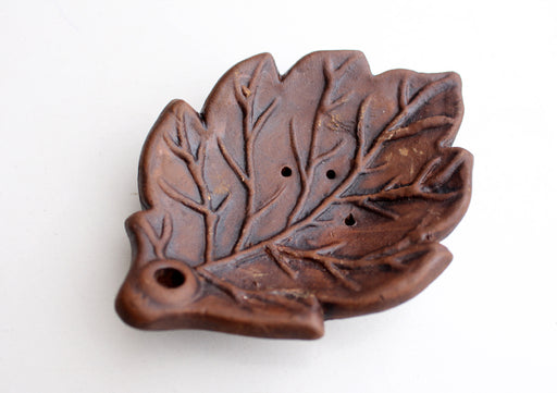 Leaf Shaped Handmade Clay Incense Burner - nepacrafts