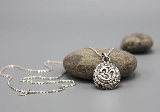 Hindu Om Sterling Silver Pendant - nepacrafts