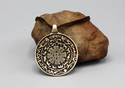 Tibetan Calendar Brass Pendant - nepacrafts