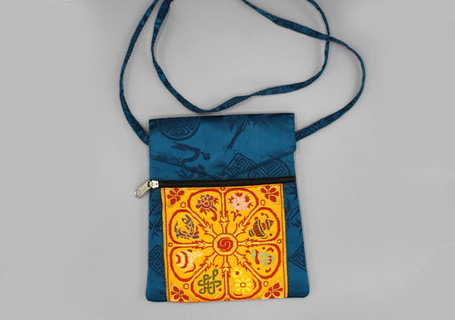 Auspicious Symbol Brocade Side Carry Mobile Phone Bag - nepacrafts