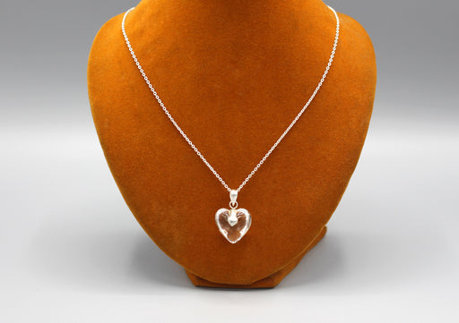 Crystal Heart Sterling Silver Pendant - nepacrafts