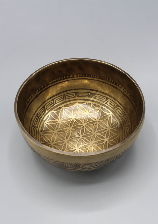 Tibetan Mandala Carving Singing Bowl - nepacrafts