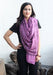 Cotton Dark Purple Scarf with Flower and Elephant Print From Nepal - nepacrafts